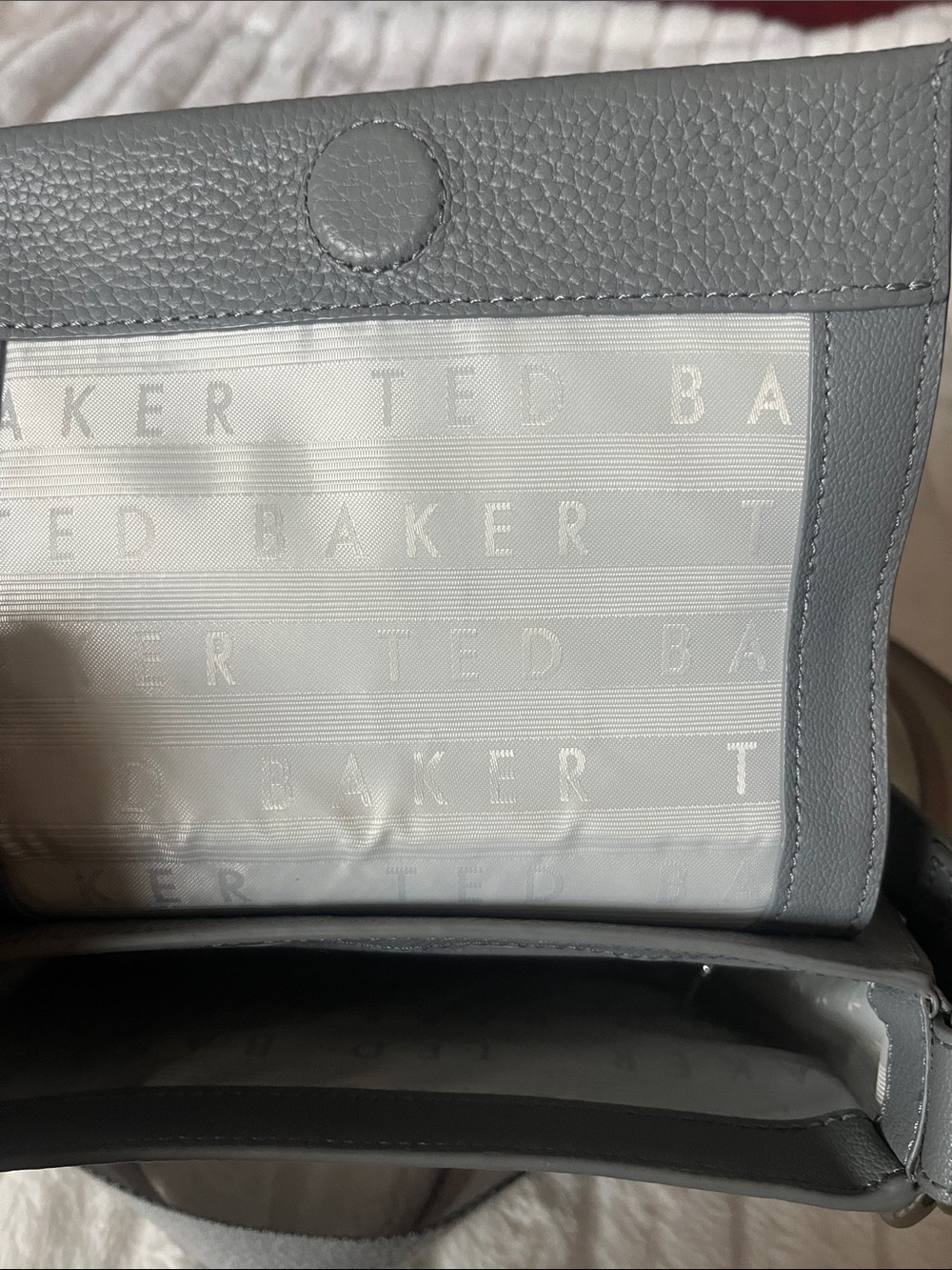Ted Baker London Amali Leather Crossbody and Shoulder Gray Bag - Picture 8 of 12